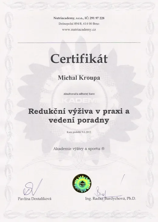 Redukční výživa v praxi a vedení poradny